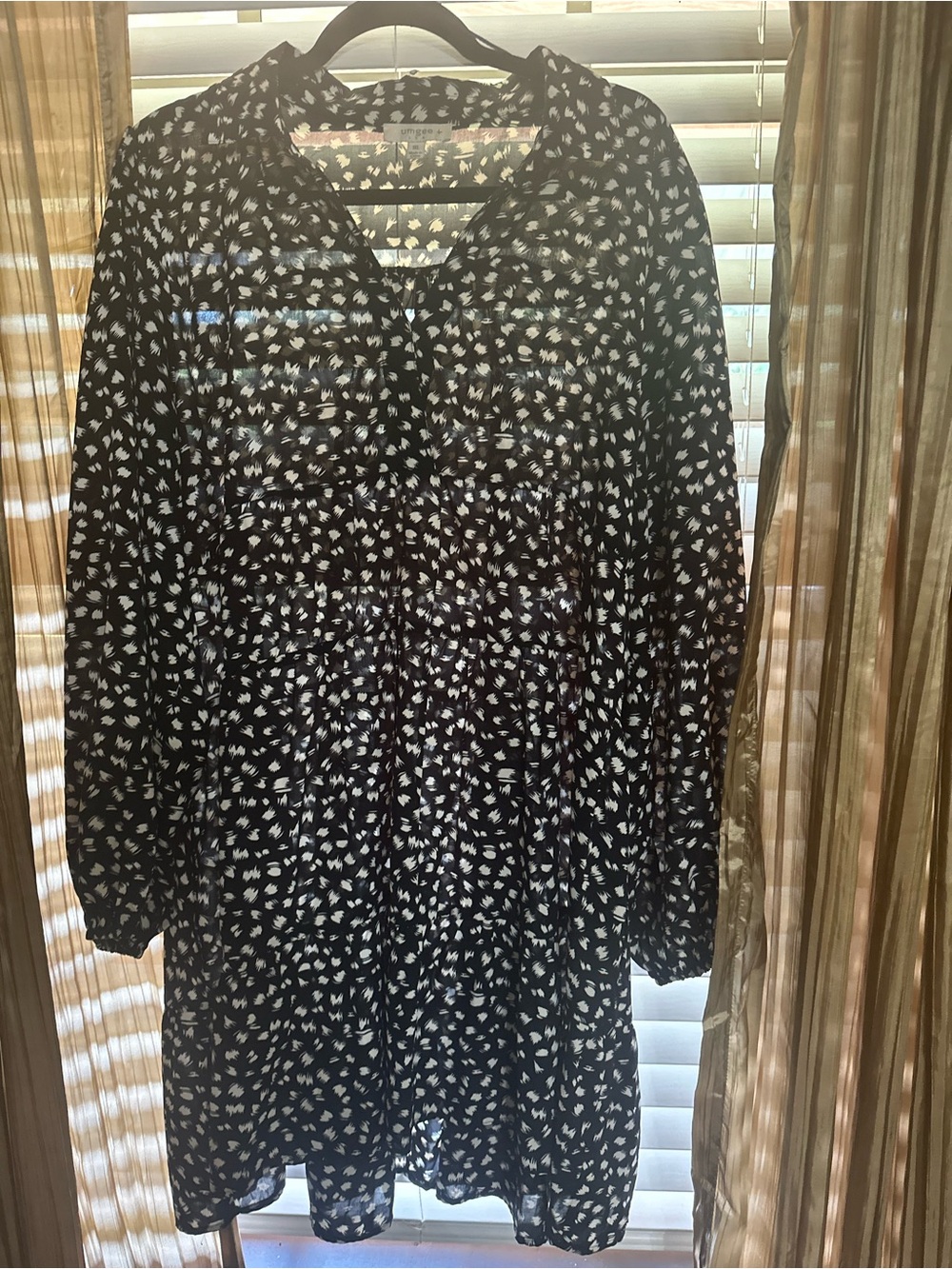 Umgee Black and White Abstract Print Dress